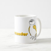 Mok - Uilen met gele vleugels en naam (Voorkant rechts)