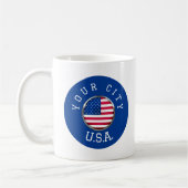 Mok - USA gepersonaliseerd - Voeg uw plaatsnaam (Links)