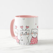 Mok valentijnse katten (Voorkant links)