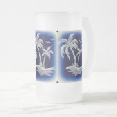 Mok van 16 oz glas met palmbomen, bevroren (Voorkant rechts)