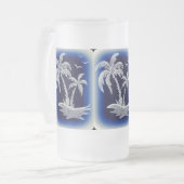 Mok van 16 oz glas met palmbomen, bevroren (Voorkant links)