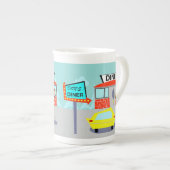 Mok van 1950's Diner Bone China (Voorkant rechts)