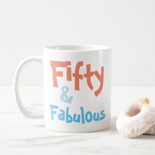 Mok van 50 en Fabulous Birthday (Met donut)