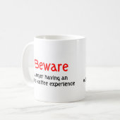 Mok van advocaat uit koffieervaring (Voorkant links)