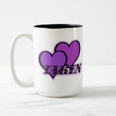 Mok van afgedankte koffie met Paarse harten (Links)