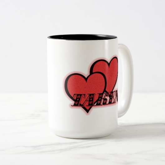 Mok van afgedankte rode harten (Voorkant rechts)