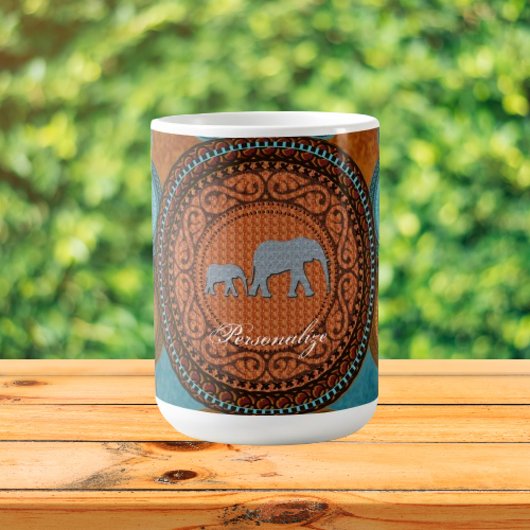 Mok van afgedekte elephants koffie