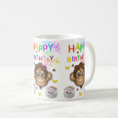 Mok van apen Happy Birthday Mok (Voorkant rechts)