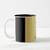 Mok van  artistiek goud/zwarte paarden (Links)