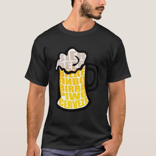 Mok van bier Drink schuimCerveza International Bee T-shirt (Voorkant)