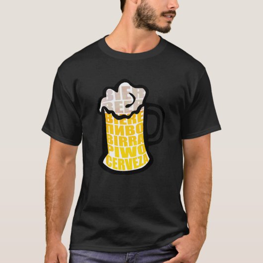 Mok van bier Drink schuimCerveza International Bee T-shirt (Voorkant)