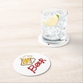 Mok van bier en schuimpapier, rond onderzetter (Insitu)