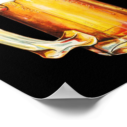 Mok van bier met Duits Pet Oktoberfest Poster (Hoek)