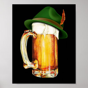 Mok van bier met Duits Pet Oktoberfest Poster