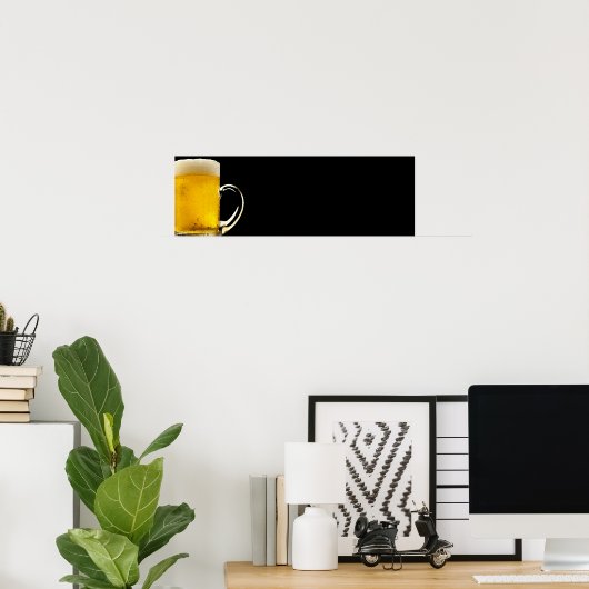 Mok van bier Panoramisch Poster Afdrukken (Thuiskantoor)