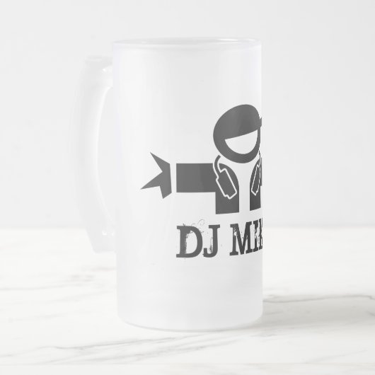 Mok van bier voor Deejays |  DJ-naam (Voorkant links)