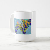 mok van blauwe giraffes (Voorkant links)