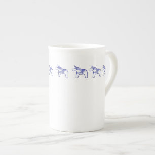 Mok van Blue and White Horse Boone China