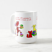 Mok van Books Tea Cats Coffee (Voorkant links)