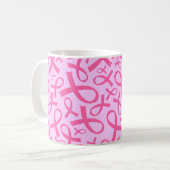 Mok van borstkanker roze lint (Voorkant links)