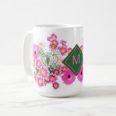 Mok van Bright Floral Monogrammed Coffee (Voorkant links)