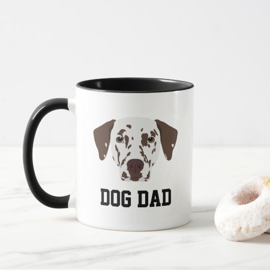 Mok van bruine Dalmatiaanse hond Pap (Met donut)
