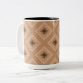 Mok van bruine diamanten rode flessenkoffee (Voorkant links)