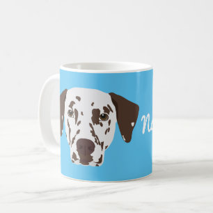 Mok van bruine neergeslagen Dalmatische hondenhond