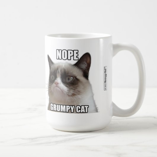Mok van bruinkat - NOPE. GRUMPY CAT" (Rechts)
