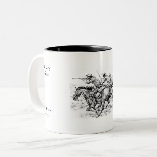 Mok van buffelsoldaten koffie (Voorkant links)