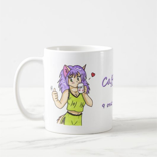 Mok van cafeïne Kat (Links)