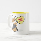 Mok van Cardigan Corgi Tri-Col Coffee van de valen (Voorkant links)