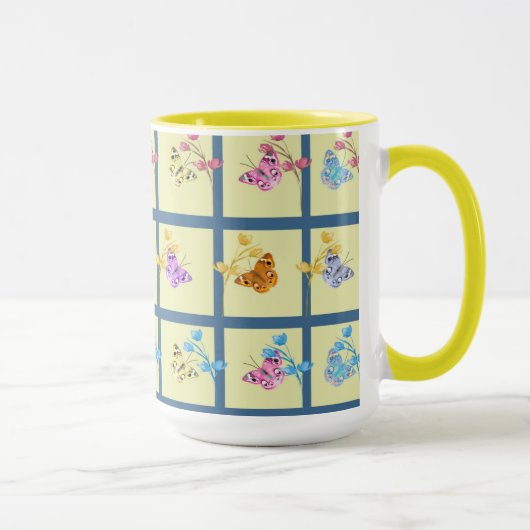 Mok van Cheerful Butterflies & Flowers (Rechts)