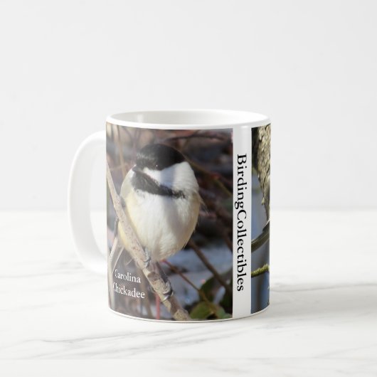 Mok van Chickadee Coffee door BirdingCollectibles (Voorkant links)