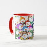 Mok van Christmas Snowmans<br><div class="desc">Kerst Mokken met Happy Snowmans Kerstfeest Grappig Tekenen Sneeuwman Viering Mok - - of Kies / Voeg Uw Unieke Tekst / Lettertype / Kleur - Maak Uw Speciale Gift - Vergroot en verplaats of verwijder en voeg elementen / afbeelding met Maatwerk tool ! Tekening en ontwerp van MIGNED. U kunt...</div>