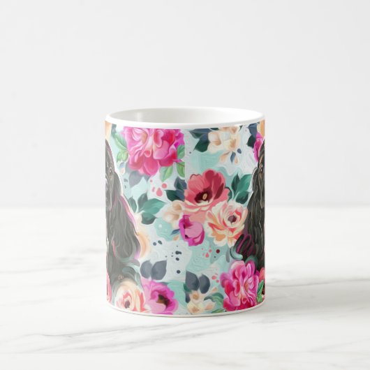 Mok van Cocker spaniel floral (Center)