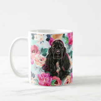 Mok van Cocker spaniel floral
