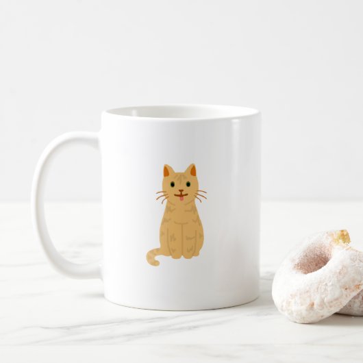 Mok van Coffee voor tabby Cat Painting Coffee (Met donut)