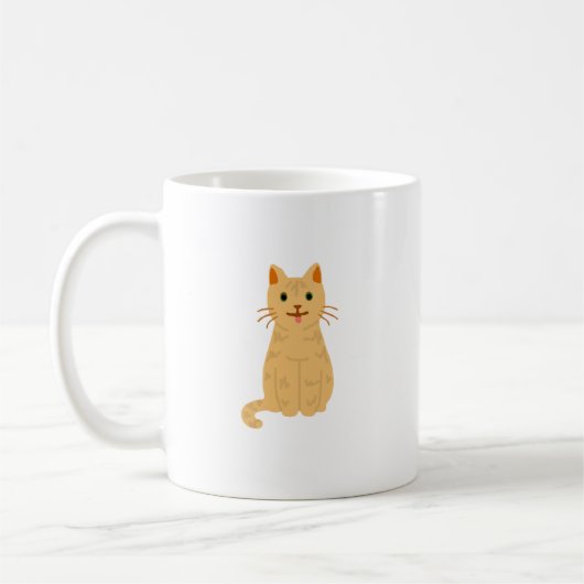 Mok van Coffee voor tabby Cat Painting Coffee (Links)