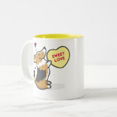 Mok van Corgi-Tri-Col Coffee van valentijns 2015-P (Voorkant links)