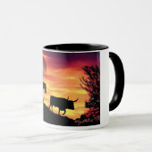 Mok van cowboy en Longhorn Steer (Voorkant rechts)
