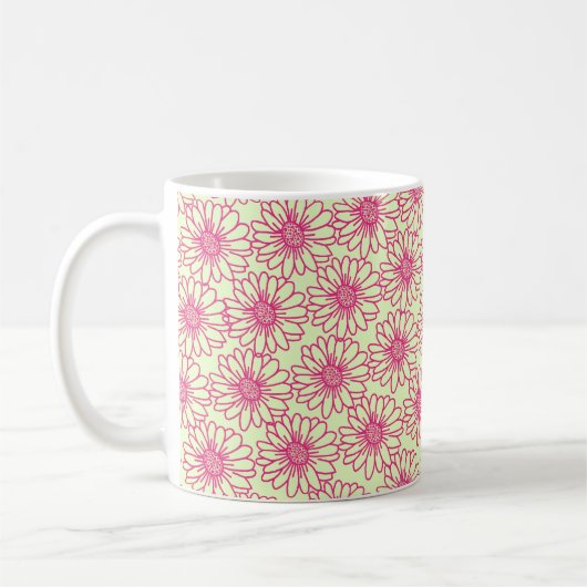 Mok van Daisies, roze bloemen (Links)
