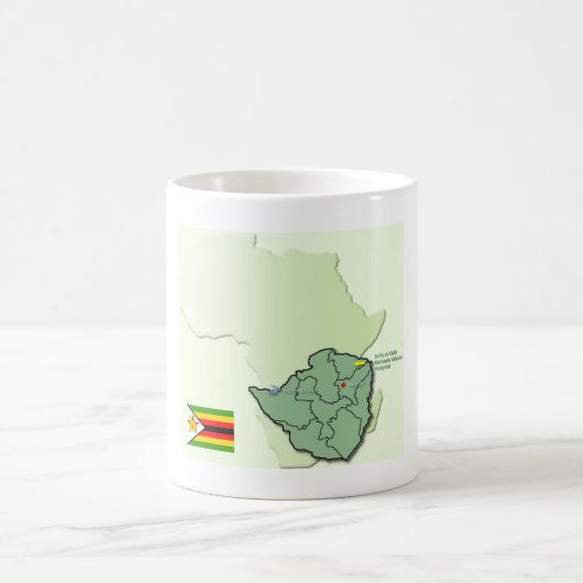 Mok van de Africa Zimbabwe Flag Map (Center)