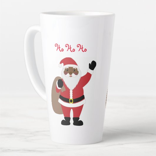 Mok van de Afrikaanse Amerikaanse Santa Latte (Linkerhoek)