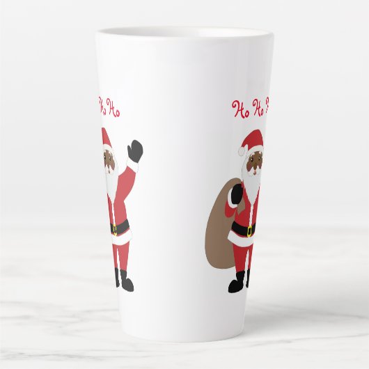 Mok van de Afrikaanse Amerikaanse Santa Latte (Voorkant)