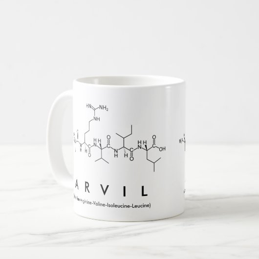 Mok van de Arvil peptide name (Voorkant links)