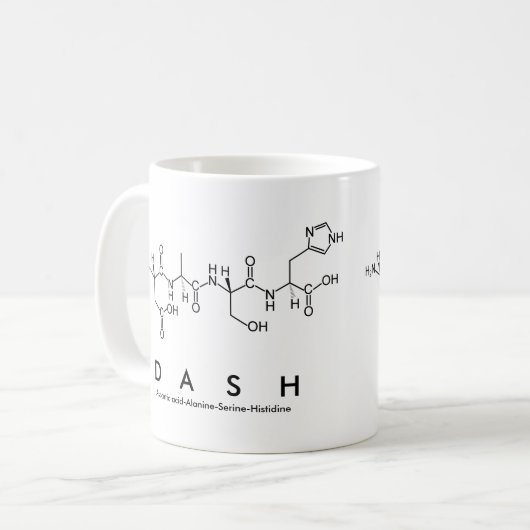 Mok van de benaming Dash peptide (Voorkant links)
