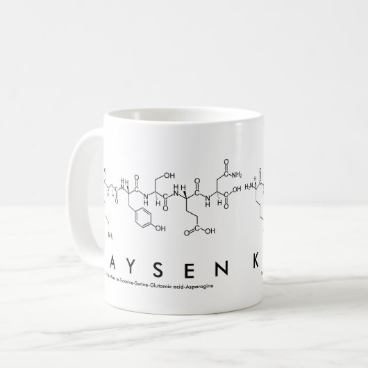 Mok van de benaming Kaysen peptide (Voorkant links)