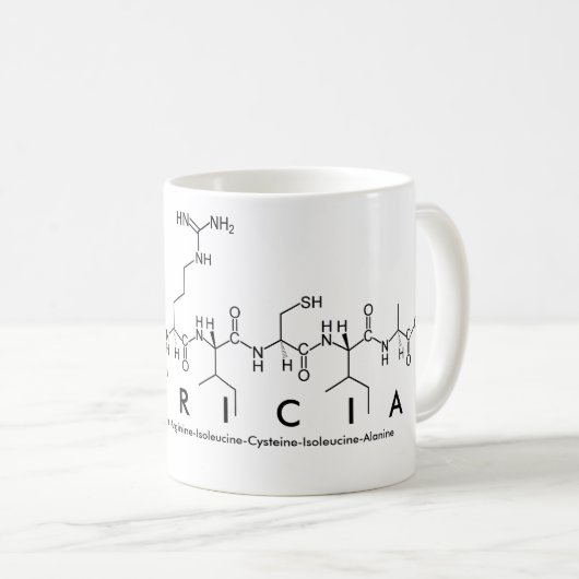 Mok van de benaming Patricia peptide (Voorkant rechts)