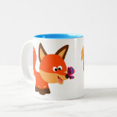 Mok van de Cartoon fox en de vlinder (Voorkant links)